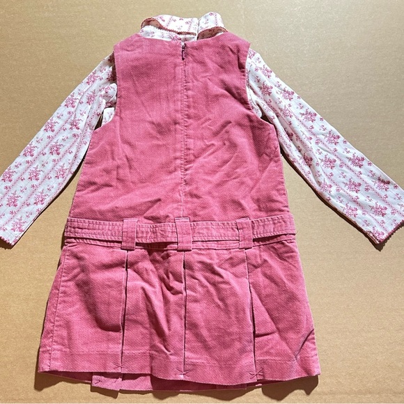 Janie and Jack Little Paris Jumper Dress with Floral Top Shirt - Picture 5 of 5